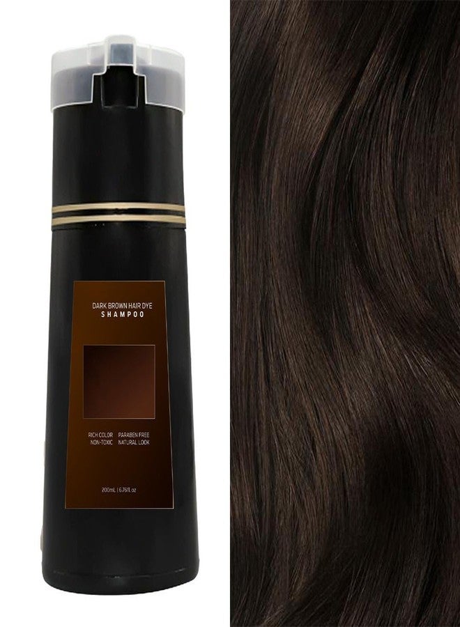 Aseawave Hair Dye Shampoo 3 in 1 for Gray Hair, Shampoo Black Hair Dye for Women Men, Grey Coverage Shampoo 200ml (Dark Brown, M) - Image 1